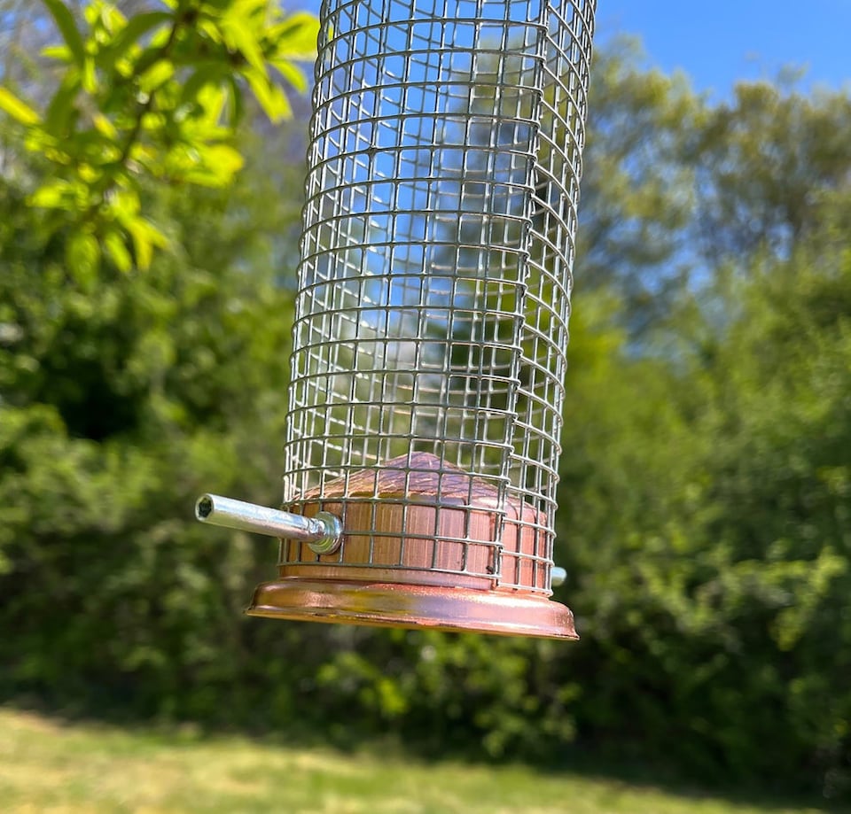 image 1 of Copper Style Hanging Bird Nut Feeder