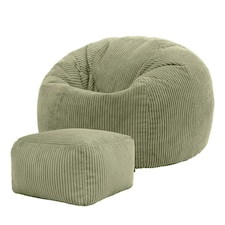 Icon Kingston Classic Beanbag and Footstool Sage Green Green