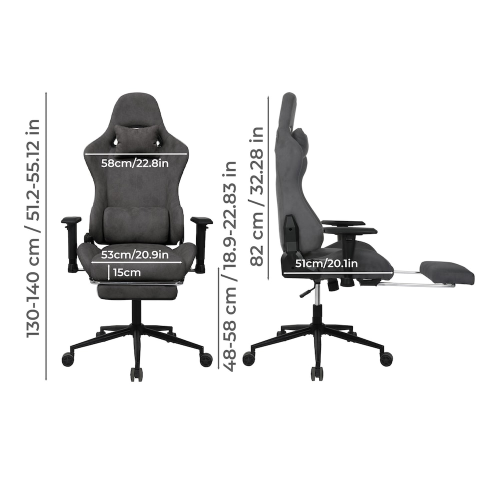 image 1 of Levede Ergonomic Office Chair Reclining Executive Chair Spring Foam Cushion | Grey | Grey