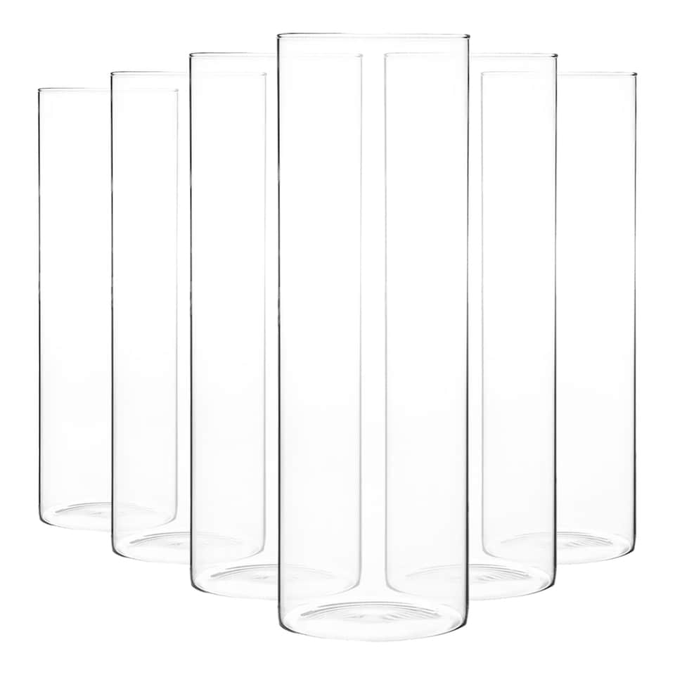 image 1 of Argon Tableware Glass Storage Jars - No Lid - 2 Litre - Kitchen Utensils Pot Bathroom Storage Open Container Glass Jar - Set of 6