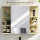 image 4 of HOMCOM Bathroom Wall Cabinet with Mirror and Open Storage Shelves Natural | Brown