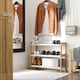 image 2 of HOMCOM 3-Tier Shoe Rack Wood Frame Slatted Shelves Open Storage, Natural
