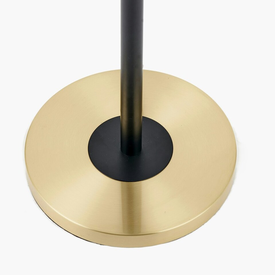 image 1 of Black and Gold Metal Rise and Fall Floor Lamp Black | Gold