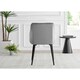 image 5 of Furniturebox 2x Calla Grey Velvet Dining Chairs with Black Legs
