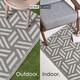 image 4 of Homescapes Outdoor Rug Luxury Waterproof Reversible Recycled, For Garden, Luna Geometric Grey | 150 x 240 cm