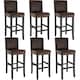 image 1 of Bar Stools with a padded backrest and faux leather cover | Brown | brown | 41 x 40 x 107 cm | 6