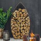 image 2 of Leaf Arch Sculptural Log Storage Natural Rust Brown