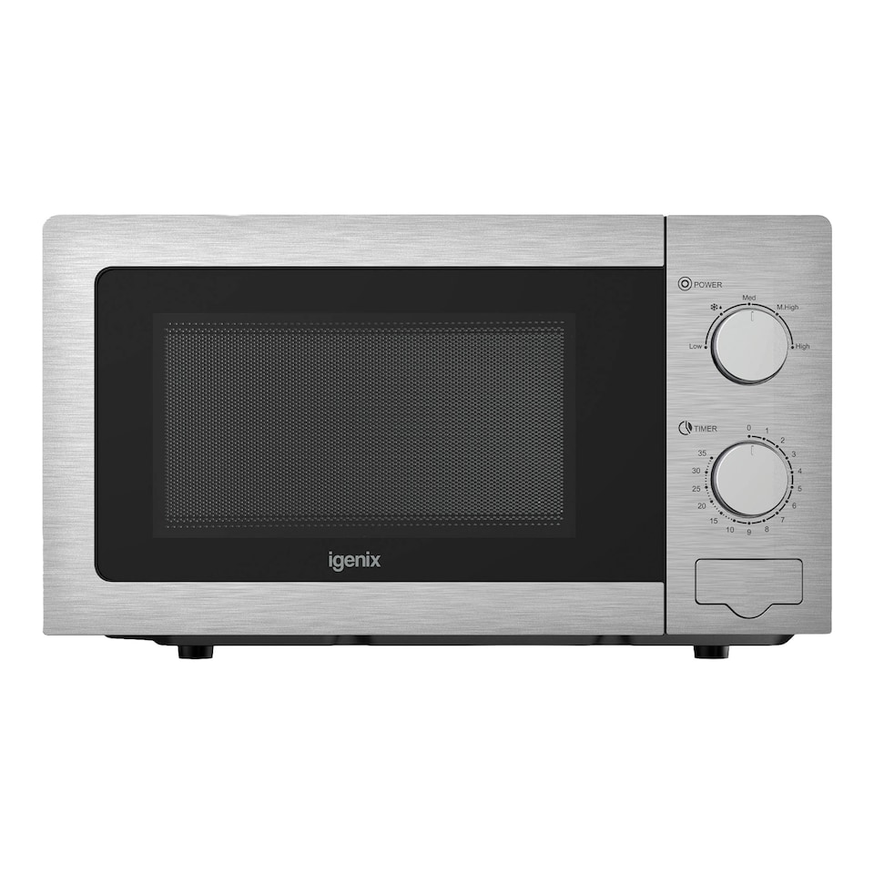 image 1 of Manual Microwave, 20 Litre, 5 Power Settings, 800W, Stainless Steel, IGMS02081SS