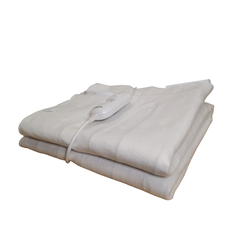 image 1 of 120cm 60W Double White Electric Blanket with Temperature Settings