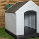 image 4 of 82 x 76cm Samuel Alexander Small Outdoor Plastic Dog House with Raised Bed White