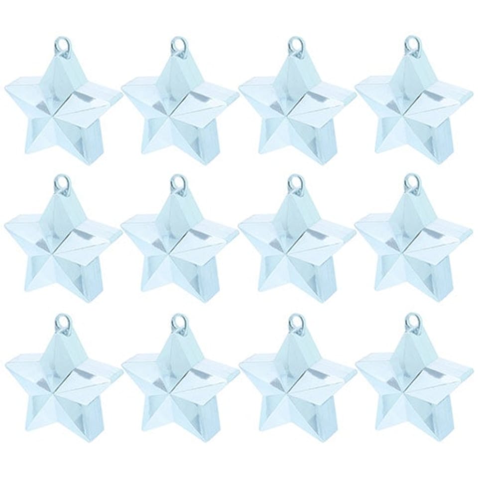 Light Blue Star Balloon Weights - Pack of 12
