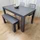 image 4 of Dining Table Set with 2 Chairs Dining Room and Kitchen table set of 2,and Bench Grey