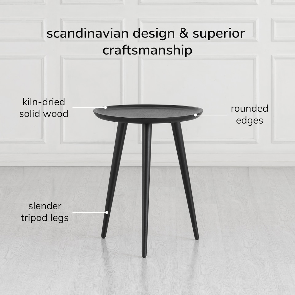image 1 of Electra Round Solid Mango Wood Side Table for Living Room Bedroom