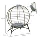 image 5 of Outsunny Rattan Egg Chair Wicker Basket Chair with Bottle Holder