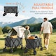 image 8 of Outsunny Folding Wagon Garten Cart Collapsible Camping Trolley on Wheels, Grey