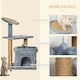 image 5 of PawHut Cat Scratching Post with Bed House Perch Toy for Indoor Cats, Grey