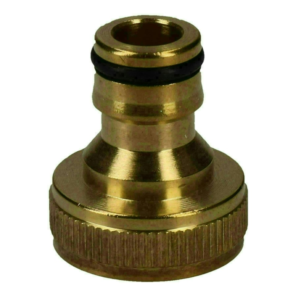 image 1 of 3/4" Brass Hose Connector Screw Tap Fitting Garden Water Pipe Quick Adaptor