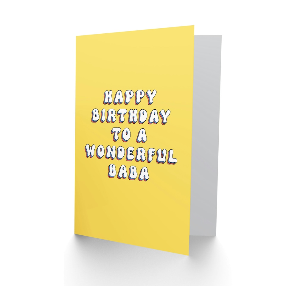 image 1 of Wonderful Baba Bright Fun Hippie Letters Non Binary Birthday Card