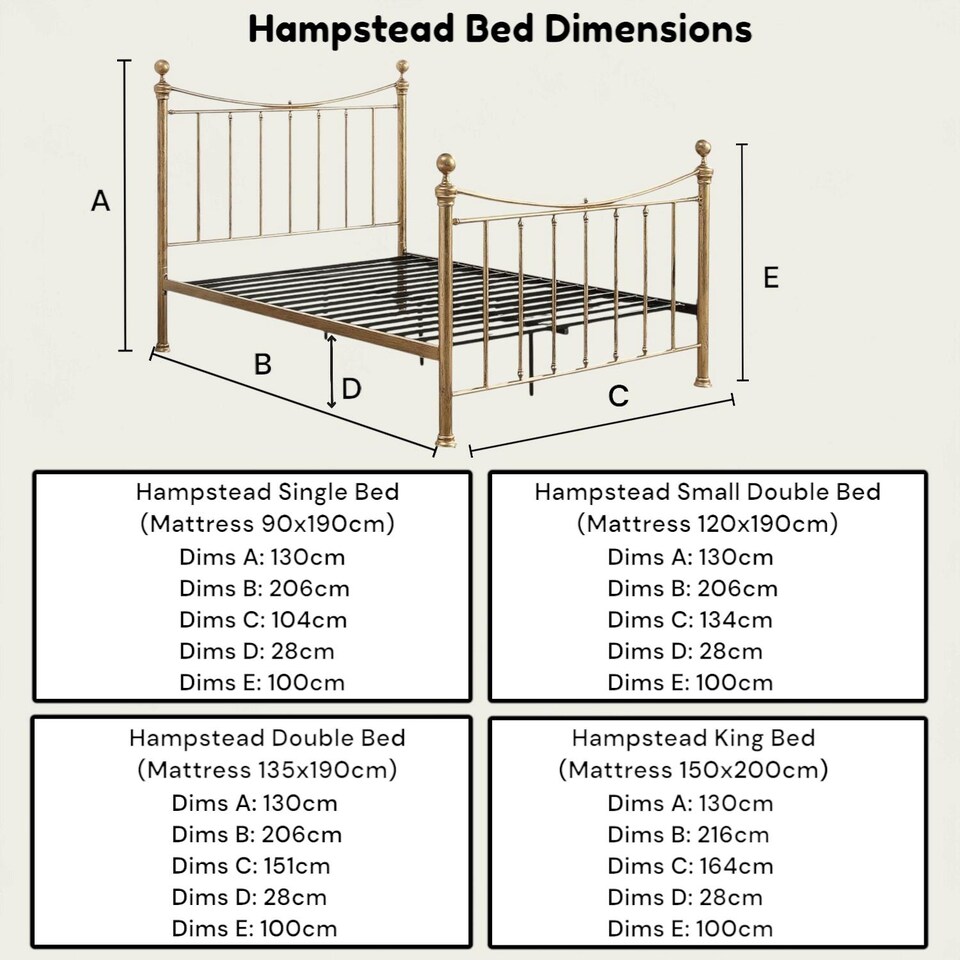 image 1 of Hampstead Traditional Style Distressed Antique Brass Effect Metal Bed Frame | Bronze | Antique Brass | Single