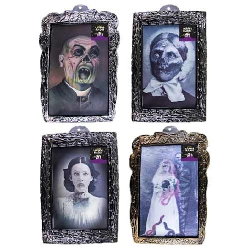 Assorted Lenticular Halloween Holographic Portrait Wall Hanging Decoration 42cm
