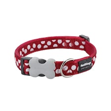 Dog Collar Design White Spots on Red Red | S