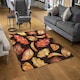 image 2 of Autumn Leaves on Black (Rug) Orange | Small: 60x110cm