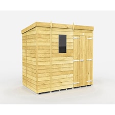 9 x 7 Feet Pent Shed - Double Door With Windows - Wood - L214 x W276 x H201 cm Brown