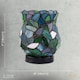 image 7 of Dragonfly Themed Open Top Blue and Green Stained Glass Tiffany Lamp