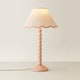 image 4 of ValueLights Bobbles Rose Pink Table Lamp Pink Trim Scallop Shade & Bulb | Pink