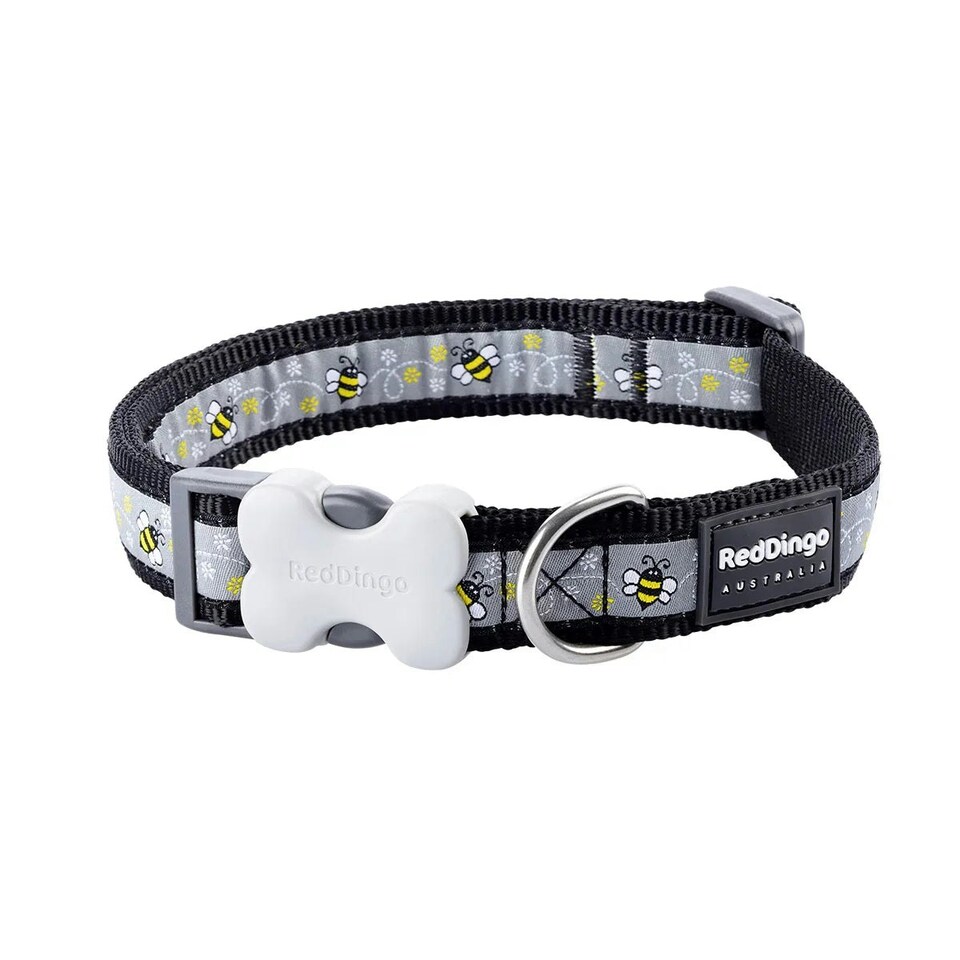 image 1 of Dog Collar Design Bumble Bee Black Black | S