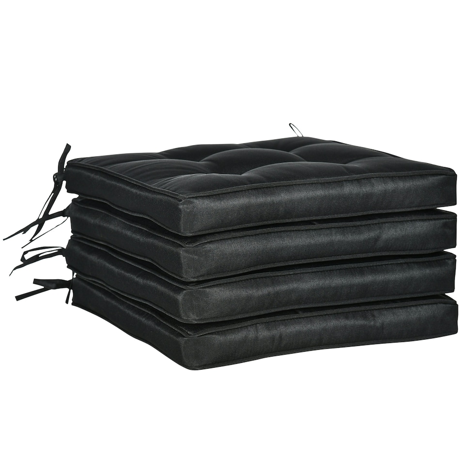 image 1 of Outsunny 42 x 42cm Replacement Garden Seat Cushion Pad with Ties 
