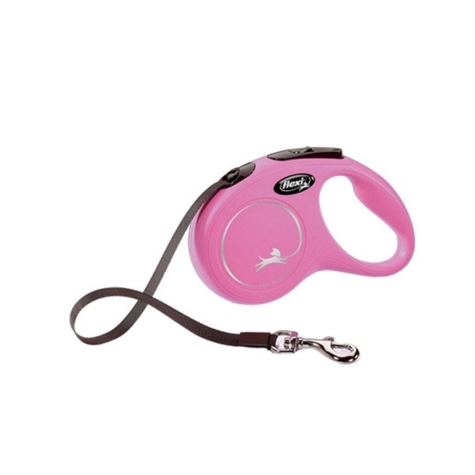Flexi New Classic Small Retractable Dog Lead - Pink - 5m