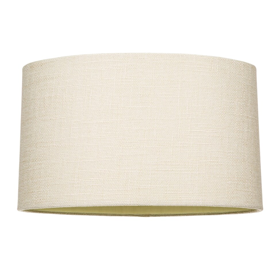 image 1 of Contemporary and Sleek Cream Linen Fabric Oval Lamp Shade 60w Maximum | Cream | 12"