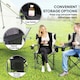 image 7 of Outsunny Set of 2 Padded Folding Picnic Chairs with Cooler Bag Black | Black
