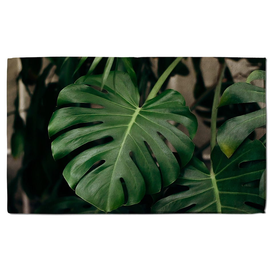 image 1 of Monstera Leaves in home interior Designer Bath Towel | Multi