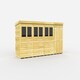 image 1 of 16 x 4 Feet Pent Shed - Double Door With Windows - Wood - L118 x W474 x H201 cm Brown