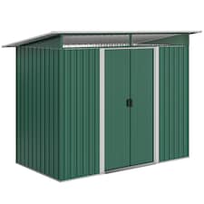 Outsunny 8.5 x 4ft Metal Shed with Lightsky Panels, Garden Storage Tool House with Double Doors for Garden, Patio and Lawn, Green