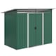 image 1 of Outsunny 8.5 x 4ft Metal Shed with Lightsky Panels, Garden Storage Tool House with Double Doors for Garden, Patio and Lawn, Green