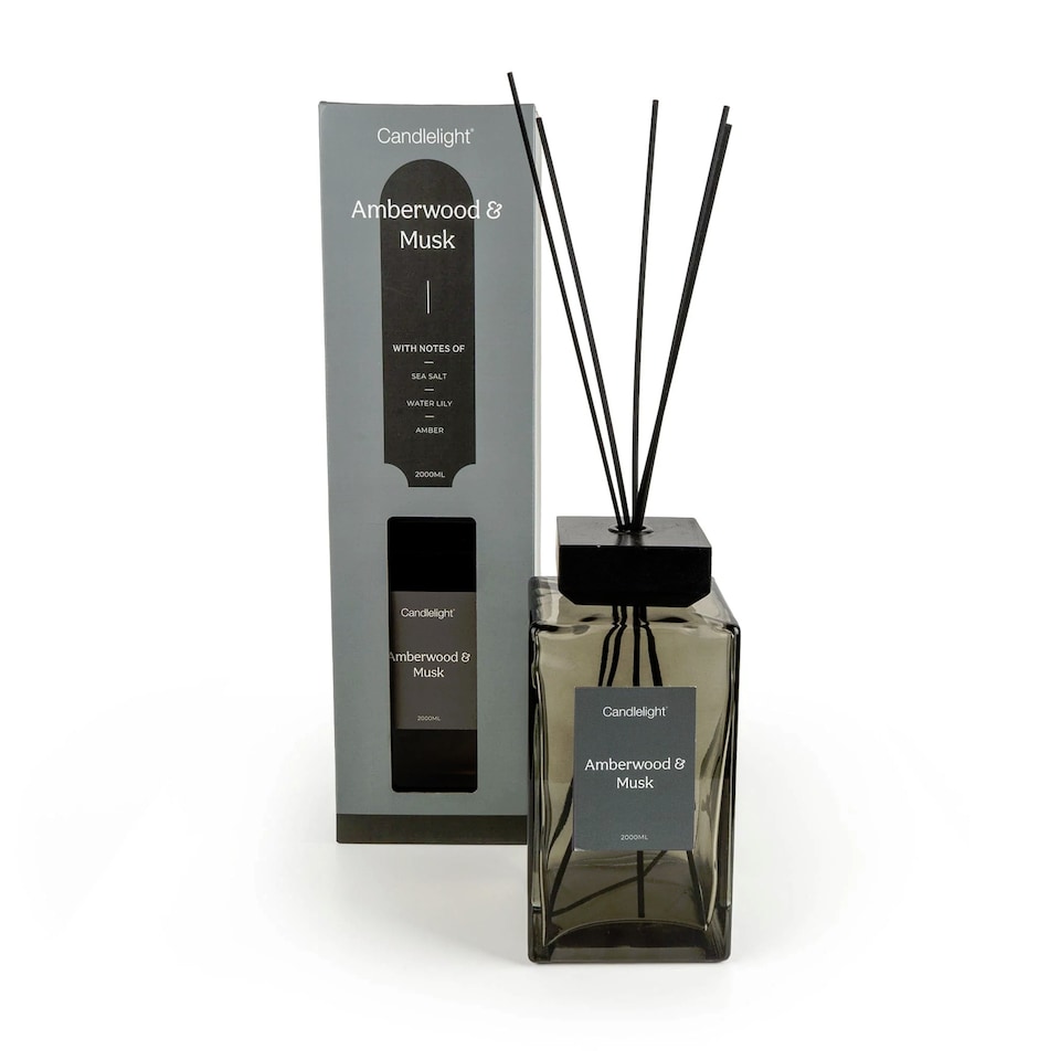 image 1 of Candlelight XL Square Reed Diffuser 2000ml Amberwood & Musk