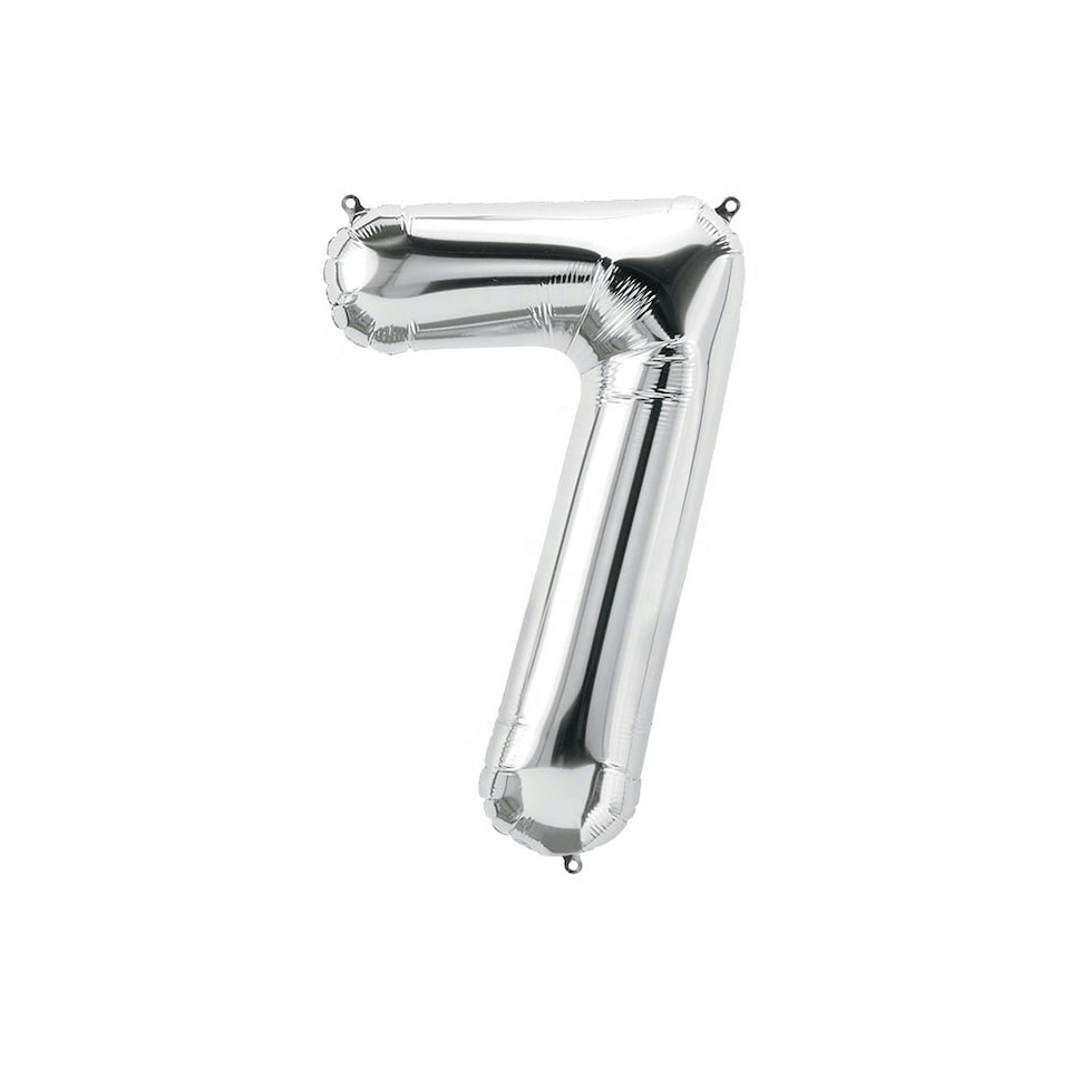 Realmax 7 Number Balloon - Silver - One Size (UTSG19335)