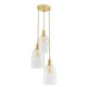 image 4 of ValueLights Kira Glass Dome 3 Drop Cluster Brushed Gold Ceiling Pendant Light with Bulbs Gold