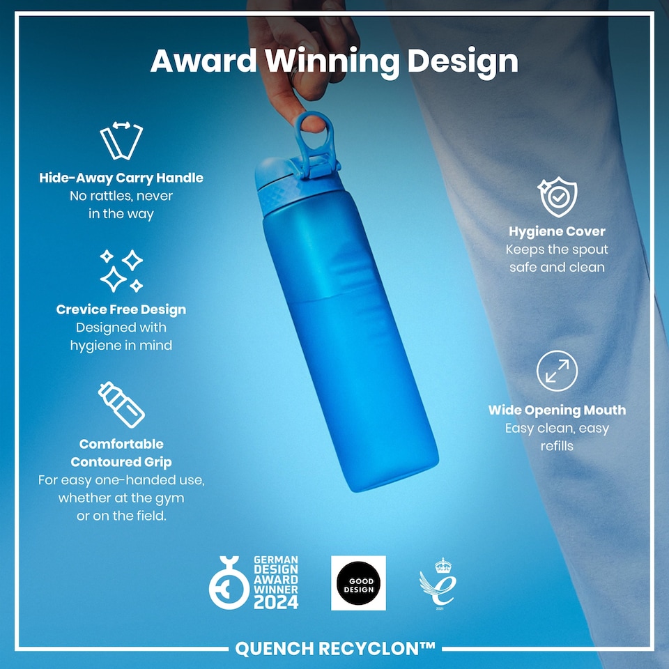 image 1 of Leak Proof 1 Litre Water Bottle, BPA Free, 1000ml (32oz) | Blue | Blue | 1L