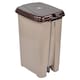 image 3 of Slim Pedal Waste Recycling Bin Can Insert Step On Lid Kitchen Bathroom | Brown | 40L- Cappuccino