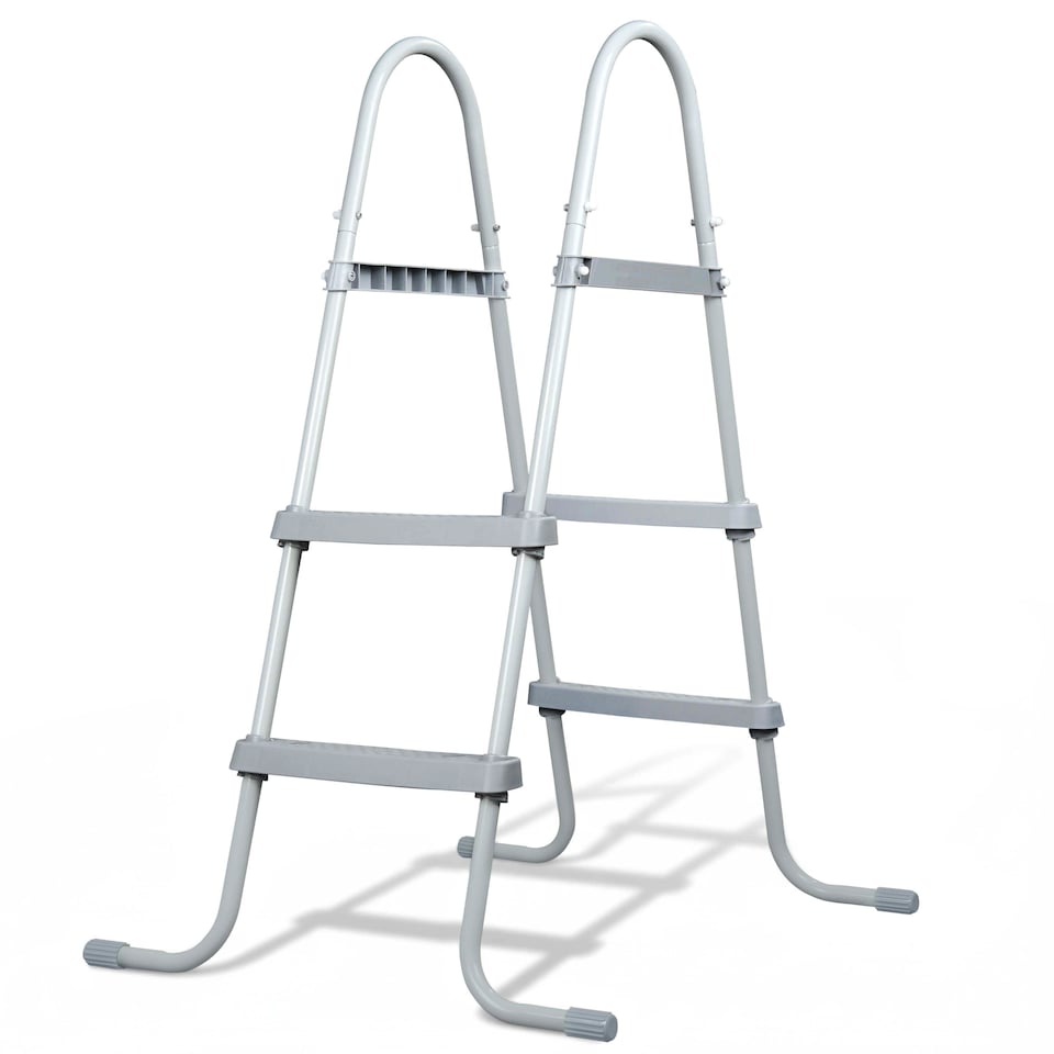 image 1 of 33 inch Pool Step Ladder Double Sided Above Ground Metal Frame Swimming Pool