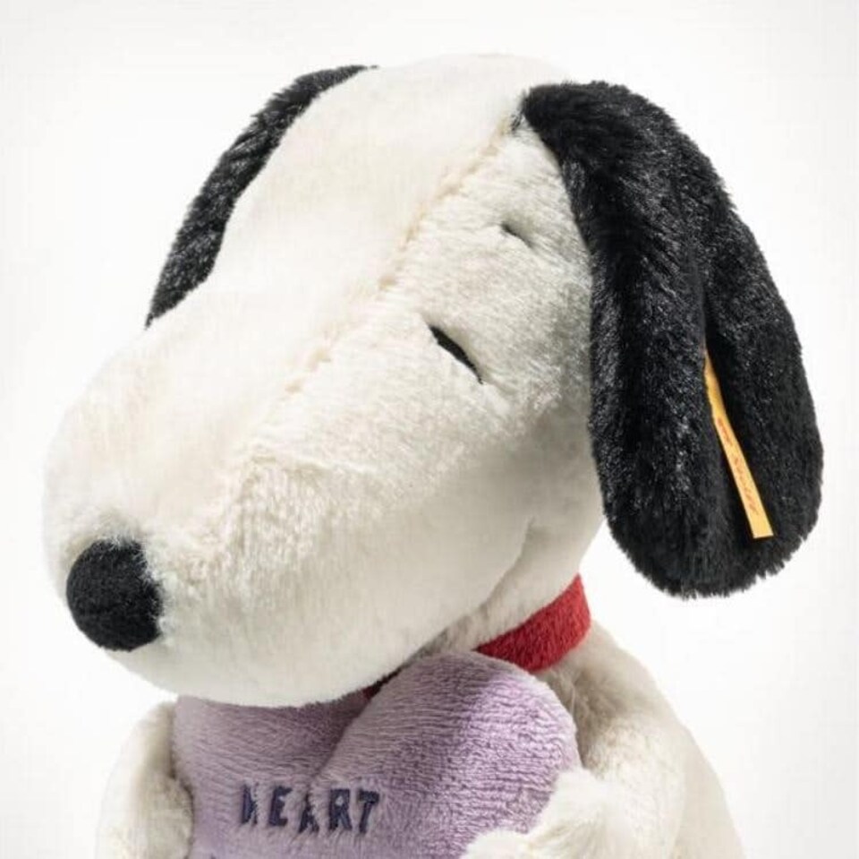 image 1 of Steiff Snoopy Purple Heartbreakers Club Soft Toy | Multi | Purple Heart