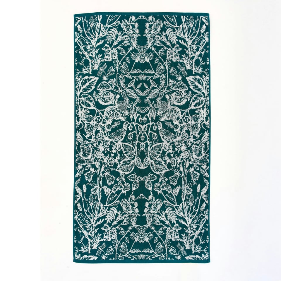 image 1 of Secret Garden Yarn Dyed Jacquard 100% Cotton Towels  550gsm Blue | Teal | Bath towel