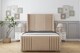 image 1 of Sloomy Camden Pebble Plush Bed Frame With Mattress With 50"  Upholstered Wingback Headboard 4' Small Double