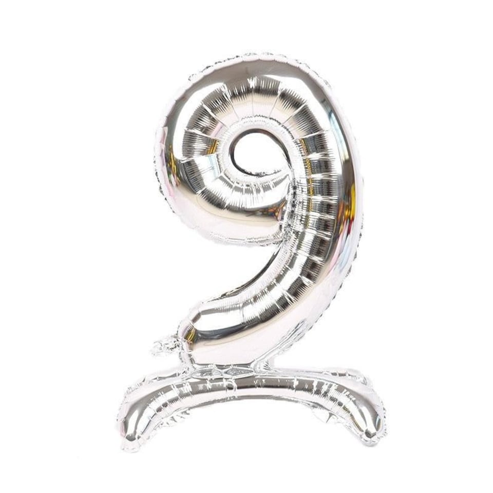 Realmax 9 Number Balloon - Silver - One Size