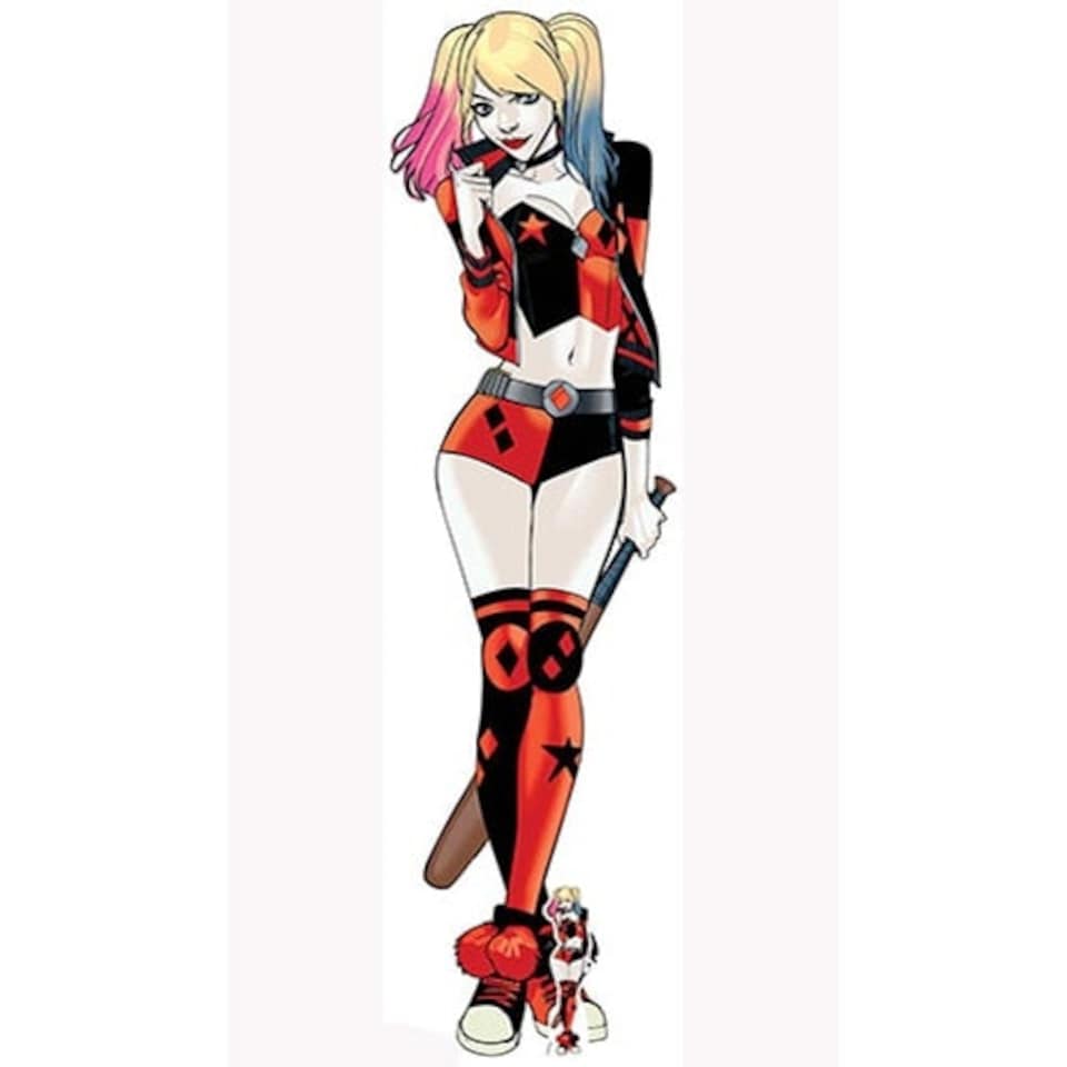 DC Comics Harley Quinn Baseball Bat Lifesize Cardboard Cutout 177cm