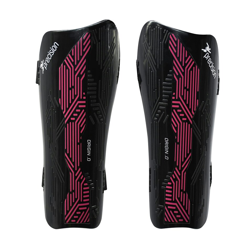 Precision Origin.0 Strap Shin Guards - Black/Pink - Medium - PRA217MI - Black/Pink - Medium - PRA217MI